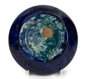 EDITH STERLING LEVIS (Sydney) two handled blue glazed pottery vase with koala decoration, signed to base "Sterling Levis" with remains of early paper exhibition label, 7cm high, 17cm wide - 2