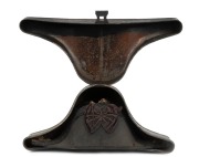 ASSISTANT SURGEON BAKER, N.B. [NAVAL BRIGADE], N.S.W.: Bicorn naval hat in original metal case with name plaque "Ass.t. Surgeon Baker, N.B., N.S.W.", the tin 26cm high, 56cm wide - 2