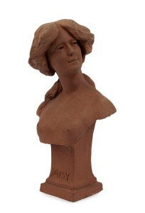 NELSON ILLINGWORTH "DAISY" antique Australian terracotta bust, incised "Nelson Illingworth", 25cm high
