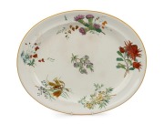 WEDGWOOD "Australian Flora" antique English porcelain meat platter, Staffordshire England, circa 1880, stamped "Australian Flora" and impressed "WEDGWOOD", 48cm wide