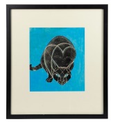 MARGUERITE HENRIETTE MAHOOD&nbsp;(1901-1989), Concentration, hand-coloured linocut, 29 x 25cm, 52 x 46cm overall