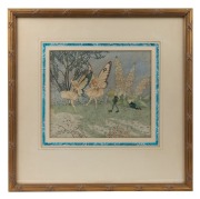 NANCY MOFFATT, Fairies and Pixies, 1936, watercolour and ink, signed lower right "Nancy Moffatt '36", with inscription verso "By Nancy Moffatt. From Paintings and Prints,&nbsp;Margaret MacLean&rsquo;s Gallery 252 Collins St." 22.5 x 26cm, 47 x 47cm overall