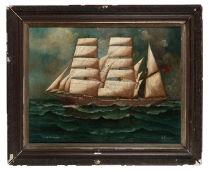 G. EDWARDS, Barque Aldebaran, oil on canvas, signed lower right "G. Edwards" and titled lower left, 50 x 65cm, 78 x 82cm overall