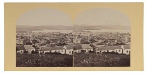 SAMUEL CLIFFORD, TASMANIA, (1827-1890), a group of four stereoview cards, each with his label and annotations verso: I.) "Richmond Township", II.) "Top of Melville Street", III.) "From Fitzroy Crescent", IV.) "A ploughed field from Upper Ice House",