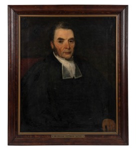 ARTIST UNKNOWN, (portrait of a gent), oil on canvas, in a period oak frame, bearing title plaque "Sir William Westbrook Burton", 76 x 63cm, 92 x 78cm overall