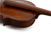 A rare antique Australian violin, crafted from eucalypt and fiddleback blackwood, 19th century, housed in a period fiddleback blackwood and cedar case with blue velvet lined interior, 60.5cm long - 8