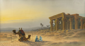 ERNEST EDWIN ABBOTT (1888-1973), The Colonnade, Luxor, watercolour, signed lower right, 40 x 72cm, 54 x 86cm overall