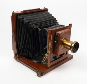 8½ x 6½" plate field camera with J. H. Dallmeyer Rapid Rectilinear lens [#39343] and roller-blind shutter.