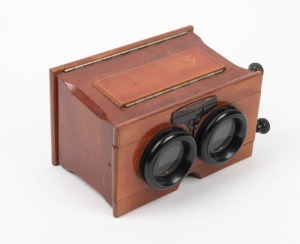 MATTEY PARIS: Approx. 18 x 12 x 10.5cm wooden stereoscope, c. 1920s.