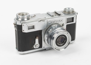 ZEISS IKON: Later-version Contax II 543/24 rangefinder camera [#J72535], c. 1936, with Tessar 50mm f3.5 lens [#1524291].