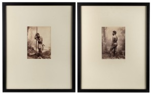 HENRY KING & CO., Australian Aboriginals of NSW, circa 1885, two albumen paper photographs, each 19.5 x 14.5 cm, and individually framed, both 53 x 43.5cm overall. Provenance: The Denis Joachim Collection Part II, 28 June 2017, Lot 49 (part).