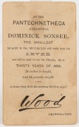 Two original cartes-de-visite by Wood (Bourke St. East, Melbourne and George St., Sydney), circa 1880s, one depicting "Unzie, the albino Circassian youth" and the other showing "Dominick Sonsee, the smallest man in the world", (2). - 3