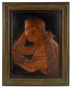 CHARLES McCARTHY metal relief portrait of unknown female, signed and dated "C. W. McCarthy M.D., Sydney, 1914", 77 x 62cm overall