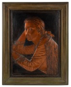 CHARLES McCARTHY metal relief portrait of unknown female, signed and dated "C. W. McCarthy M.D., Sydney, 1914", 77 x 62cm overall