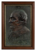 J. S. WATKINS (1866-1942), bronzed metal relief profile portrait plaque, signed lower right "J. S. Watkins, 1913", ​​​​​​​71 x 46cm overall