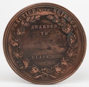 MEDAL: AGRICULTURAL SOCIETY OF NEW SOUTH WALES, large bronze medal by Hardy Brothers, awarded in 1870 to Messrs. Law. Somner & Co., Class 289.290; 88mm. - 3