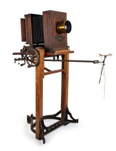 Circa 1880s large format 5 x 7" plate studio camera, "No 9A CENTURY STUDIO CAMERA" by Eastman Kodak - Folmer & Schwing Dept., with  beautiful art-nouveau 1.26m high stand, Taylor Hobson Series IID Cooke Portrait Anastigmat 15"/380mm f3.5 lens [#221713], a