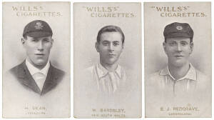 1911 Wills (Australia) "Australian & English Cricketers" (with "Capstan" on reverse), complete set [59]. Condition varies (as usual), mainly Fair/G.
