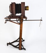 Circa 1880s large format 5 x 7" plate studio camera, "No 9A CENTURY STUDIO CAMERA" by Eastman Kodak - Folmer & Schwing Dept., with&nbsp; beautiful art-nouveau 1.26m high stand, Taylor Hobson Series IID Cooke Portrait Anastigmat 15"/380mm f3.5 lens [#221713], a - 2