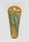 ROBERT McCREDIE pottery wall pocket with applied gumnuts and leaves, incised with artist's monogram and "Epping, N.S.W.", 25.5cm high