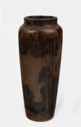 ALICE PARSONS Australian Art Nouveau pokerwork vase with landscape scene, circa 1910-1920, signed "A. M. Parsons", 23cm high