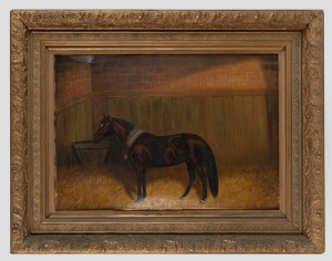 WILLIAM McSHERRY (c.1870-1914) Portrait of William J. Andrews' prize-winning pony, "Violet", bedecked with Royal Easter Show Prize Ribbons, c.1910-14, oil on board, signed lower right "W. McSherry", 42 x 60cm, 64 x 53cm overall