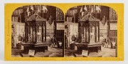 [GOLD MINING and the 1862 INTERNATIONAL EXHIBITION],  stereoview card, No.144 Case of Australian Gold, and Gold Washing Apparatus." London Stereoscopic and Photographic Company, 1862. Stereoscopic albumen print photographs, 80 x 75mm each (arched format),