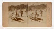 GEORGE ROSE, group of four stereoview cards, circa 1900, each pair of images approx. 85 x 140mm, mounted on original cards with printed and dated 1894 Geo. Rose copyrights noted and all annotated in the same hand verso: "The Gorge (Winter) Buffalo Ranges,