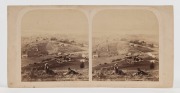 MORTON ALLPORT (1830-1878), two stereoview cards of TASMANIA. Albumen paper photographs in stereoscope format, both from The Stereoscopic Magazine, July 1862, one being "Fern Trees, Near Hobart Town" (with arched tops); the other, a view of Hobart Town. (