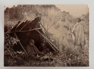 NICHOLAS CAIRE (Australian, 1837-1918), No.3. King Billy in Camp, Gippsland, 1891, silver gelatin print, with Caire's handstamp and titled in manuscript verso,15 x 20cm.
