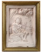 LEWIS JOHN GODFREY pair of plaster deep relief plaques, advertising PEARS SOAP circa 1893. Each approx. 52cm high, 35.5cm wide and housed in gilded box frames 62.5cm high, 46.4cm wide, 10cm deep. - 2