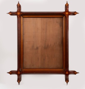 An antique Australian cedar and kauri pine cruciform picture frame, 19th century, 64 x 75cm, internal size 35.5 x 46cm