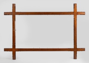 An antique Australian red pine cruciform picture frame, 19th century, 69 x 100cm, internal size 41 x 72cm