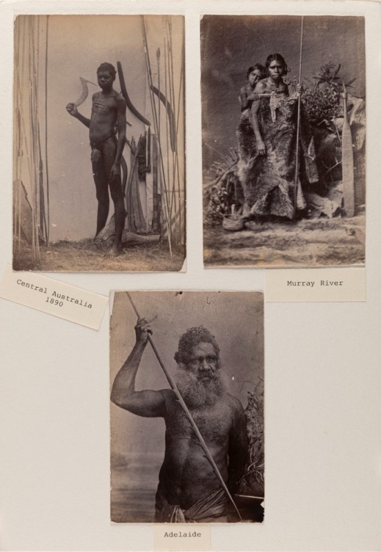 A group of five photographic images of Australian Aborigines depicting hunting, in family groups and ceremonies, circa 1890s-1920s; 14 x 20cm (average each). (5).