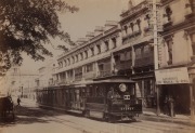 HENRY KING (1855-1923), albumen paper photographs of Sydney steam trams, numbers 32 (in Market Street), and 35 (passing Hyde Park), circa 1900, both approx. 15 x 20cm. (2). - 2