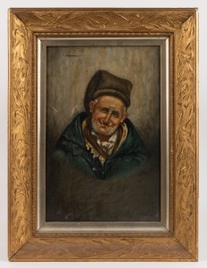 A fine pair of gilded Australian gumnut and gum leaf frames, housing two portraits by MOZOLA (Italian School), oil on canvas, both signed lower right "Mazola", 37 x 24cm each, 52 x 34cm each overall