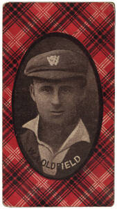 1921 McIntyre Bros. (Australia) "Australian Champion Eleven, 1920-21", part set [10/15], with tartan surround, noted J.Ryder, C.G.Macartney & W.A.Oldfield. Rare set. Good condition.