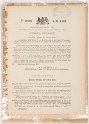 [PATENT APPLICATIONS] A group of Provisional and Complete Applications, lodged in 1896-99 "Under International Convention" and all emanating from inventors in the Australian Colonies; including "An Improved Automatic Flushing Cistern." from James Minto of