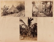 NEW CALEDONIA: A collection of albumen paper photographs affixed to a series of large album pages. nine images (including a 2-section panorama of Noumea), including village scenes, Cocoanut Square, the Lawn Tennis Club 1886, the Ile Nou Convict Prisons, e - 2