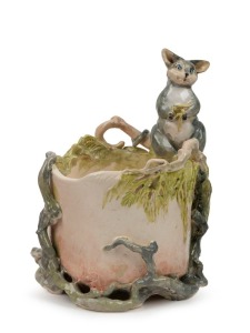 GWEN WATSON pottery possum planter, incised "G. G." 24.5cm high