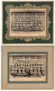 [AGORA STUDIO, LUCKNOW, INDIA] A pair of individually mounted silver gelatin photographs, each 14 x 20.5cm on cards which are 25 x 30.5cm; circa 1925, with printed headings "No.1 Section (and No.3). 176, Indian Railway Const. Coy. I.E.". (2). The images d