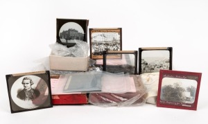 MAGIC LANTERN SLIDES & GLASS PLATE NEGATIVES: A collection of vintage slides of Australian scenes including visits to the New South Wales South Coast, Northern Beaches, Coogee, Manly, Bondi, Cooks River, Bexley, Federation Celebrations, Arrival of Lord Beauchamp, etc. circa 1900 - 1920s, (qty).