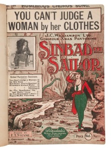 SHEET MUSIC: A leather-bound collection of original sheet music of the 1900 - 1920s period, mostly as performed in various J.C. Williamson productions and printed in Australia. Titles include "In my Aeroplane" by Cole & Coventry; "You can't judge a woman 