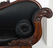 LEPPINGTON HOUSE early Colonial Australian cedar sofa, with handsomely carved and turned decoration, and finely upholstered in black horsehair, circa 1830. - 2