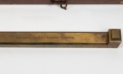 IMPERIAL STANDARD YARD antique English example manufactured by DE GRAVE, SHORT & FANNER of London, stamped with Queen Victoria cypher and crown "GOV.T OF NEW SOUTH WALES, 1883", housed in original mahogany box with additional Government plaque in brass, t - 4