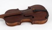 A rare antique Australian violin, hand crafted in cedar with Queensland silky oak back, and hand-made tuning pegs, 19th century, ​​​​​​​bearing pencil inscription "BENNETT MAKER", housed in a period ebonized timber coffin case, 58.5cm long - 5