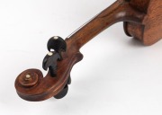 A rare antique Australian violin, hand crafted in cedar with Queensland silky oak back, and hand-made tuning pegs, 19th century, ​​​​​​​bearing pencil inscription "BENNETT MAKER", housed in a period ebonized timber coffin case, 58.5cm long - 9