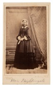 FLORENCE NIGHTINGALE albumen paper photograph on carte-de-visite by H. HERING, 137 Regent Street, London; light pencil notations front and back. Overall 10.5 x 6.2cm.