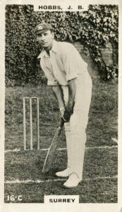 1924 Godfrey Phillips "Cricketers" (Brown Back), standard size, real photo, part set [154/192]. Mainly G/VG. Very scarce.