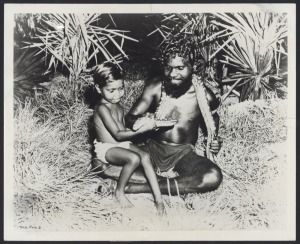 [MOVIE PUBLICITY STILLS] A group of seven Twentieth Century Fox black & white publicity photographs issued for the film "Kangaroo" in 1952, three of which feature Aboriginal tribesmen from the area of Mount Brown, near Port Augusta in South Australia; als